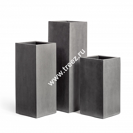 КАШПО TREEZ EFFECTORY - серия BETON высокий куб, цвет темно-серый бетон